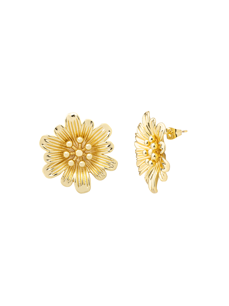 Par Arete Flor Con Centro Bolitas
