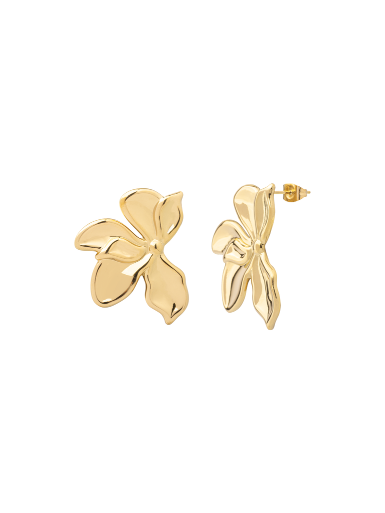 Par Arete Flor Petalos Ondulados Chico