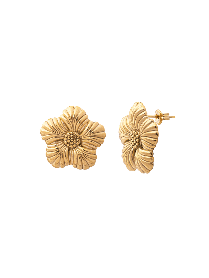 Par Arete Flor Con Textura