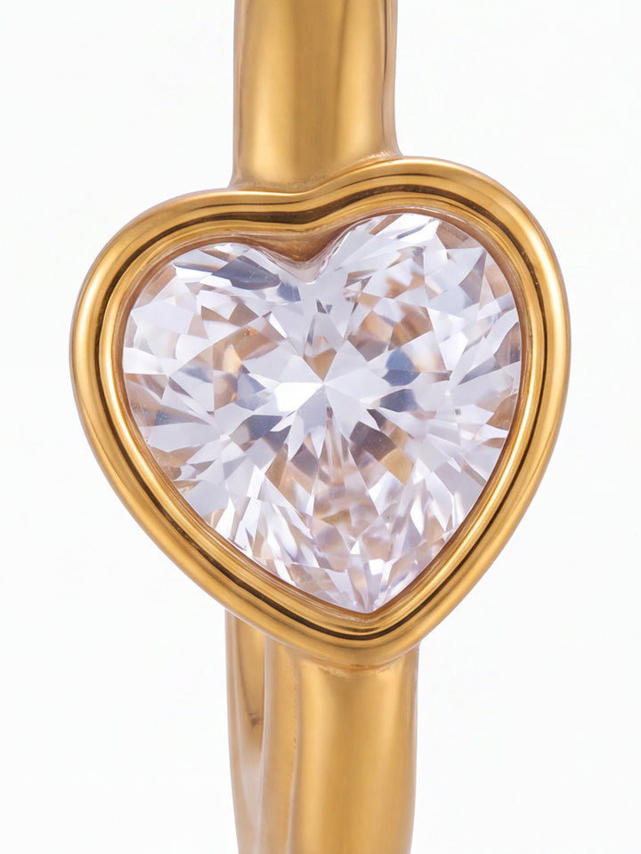 Par Semi Arracada Corazon Zirconia