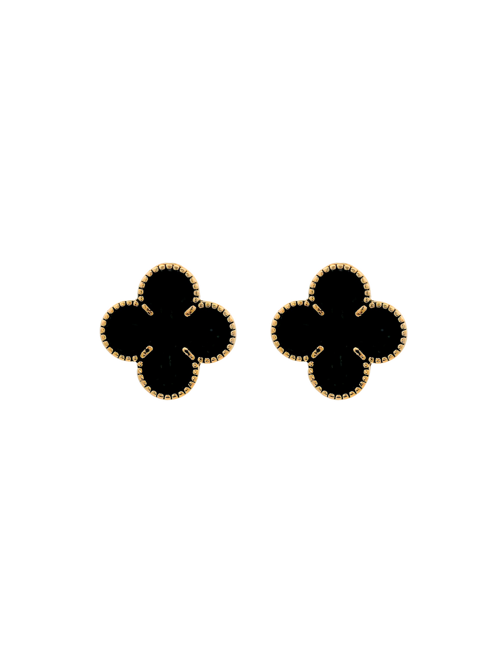 Par Arete Trebol Negro
