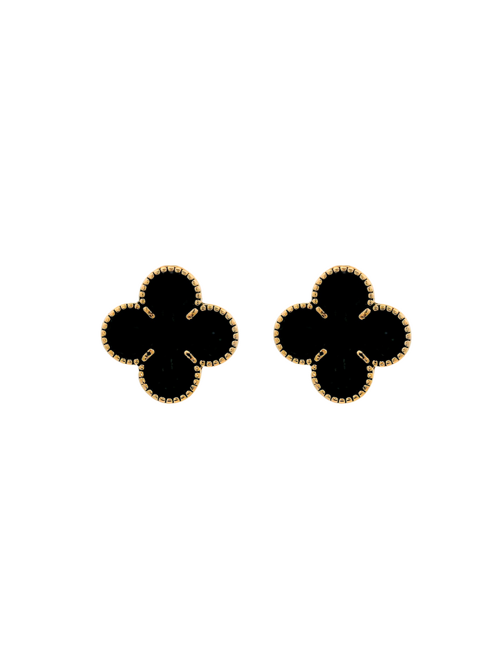 Par Arete Trebol Negro