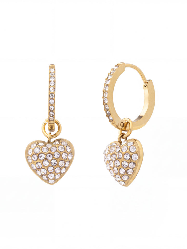 Par Arracada Zirconias Con Corazon 2 en 1