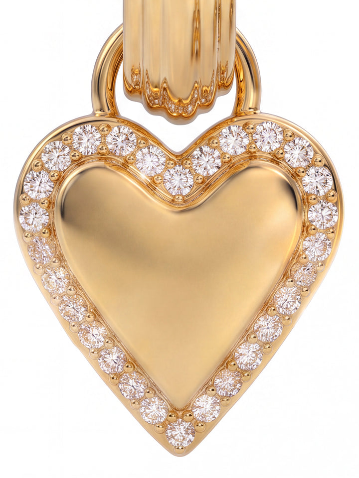 Par Arracada Corazon Contorno Zirconias 2 en 1