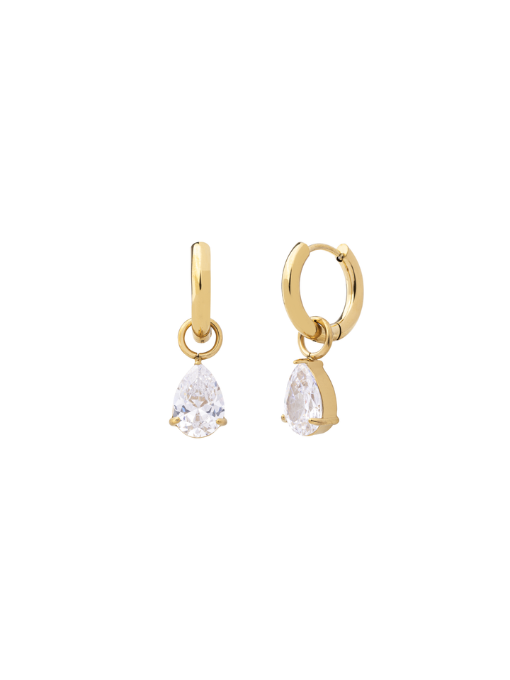 Par Arracada Con Dije Zirconia Gota 2 en 1