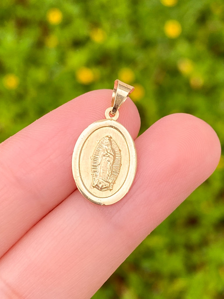 Dije Virgen Ovalada 16 mm Oro 14k