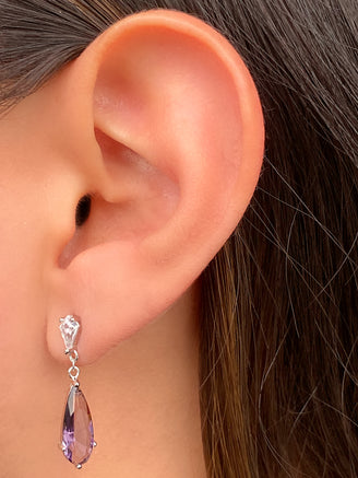 Par Arete Con Gota Zirconia