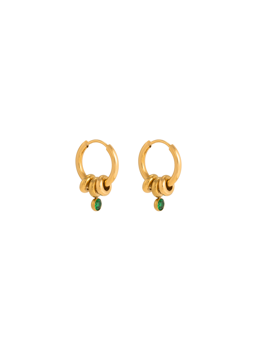 Par Arracada Con Aros Y Dije Zirconia