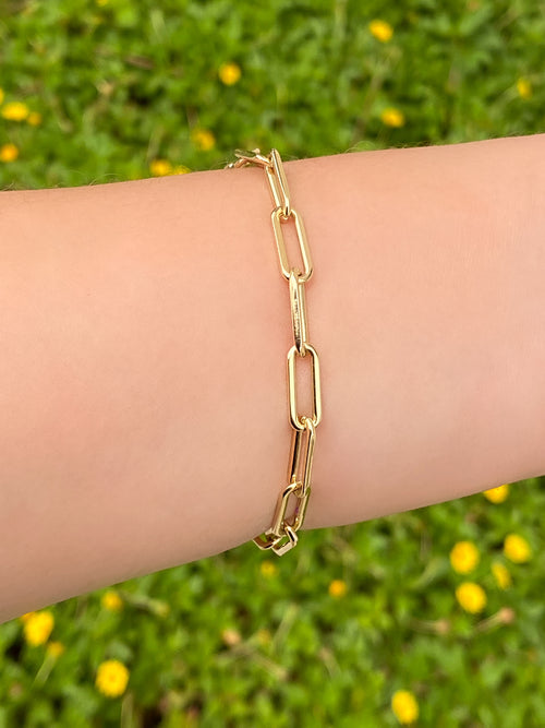 Pulsera Eslabones 4 mm Oro 14k