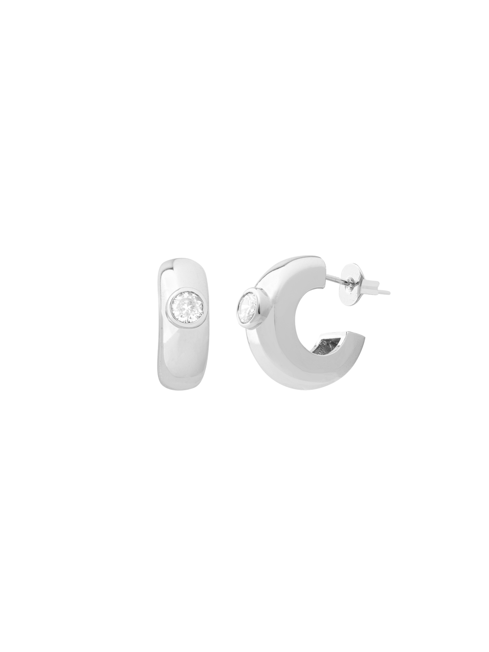 Par Semi Arracada Con Zirconia Central