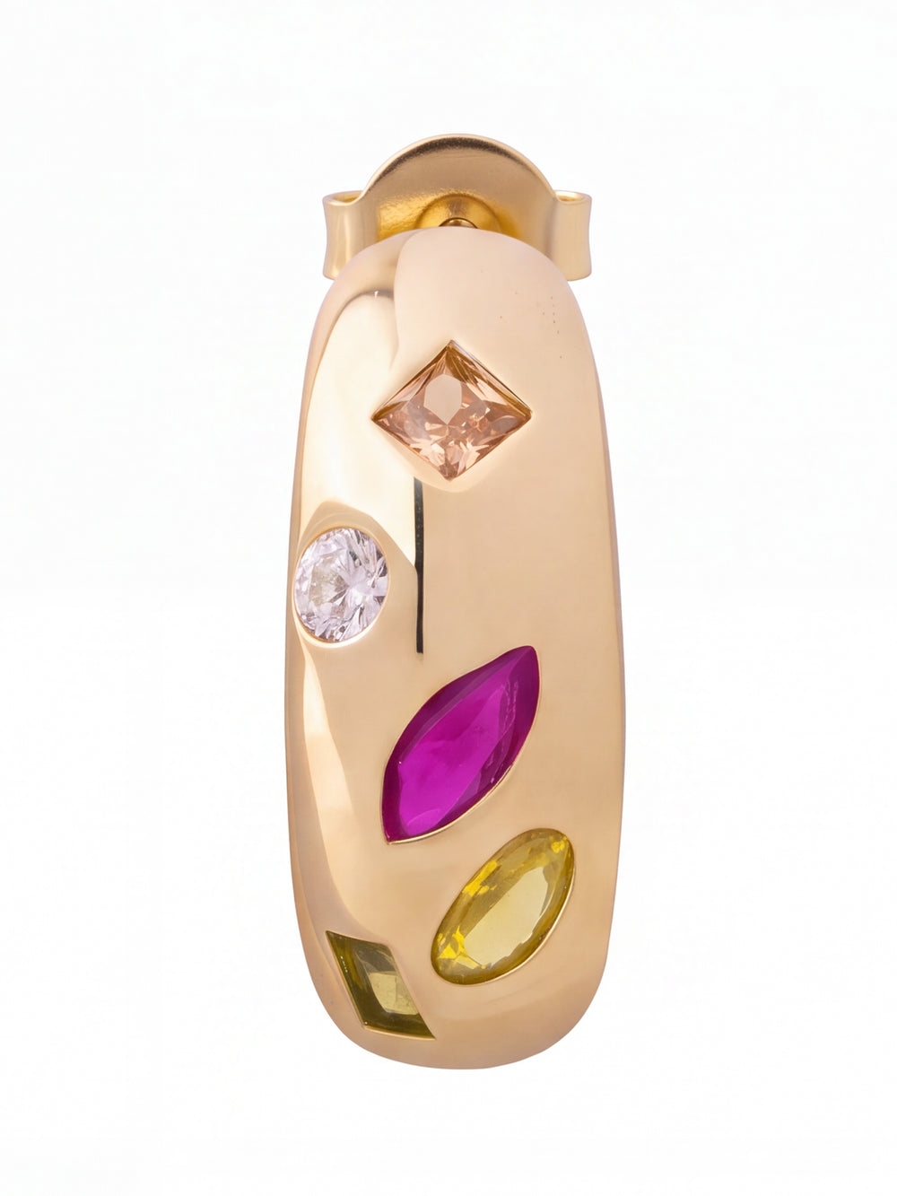 Par Semi Arracada Zirconias Rainbow
