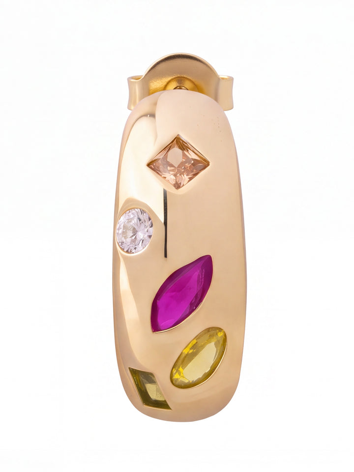 Par Semi Arracada Zirconias Rainbow