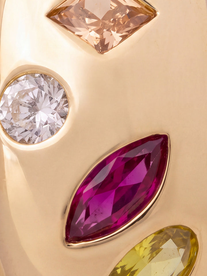 Par Semi Arracada Zirconias Rainbow