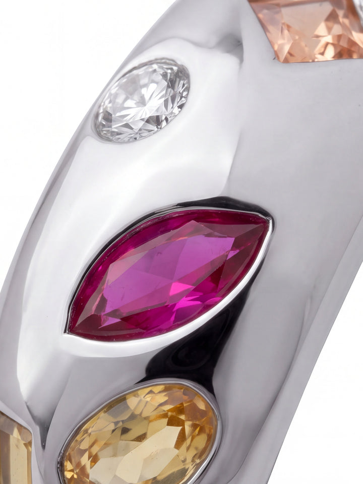 Par Semi Arracada Zirconias Rainbow