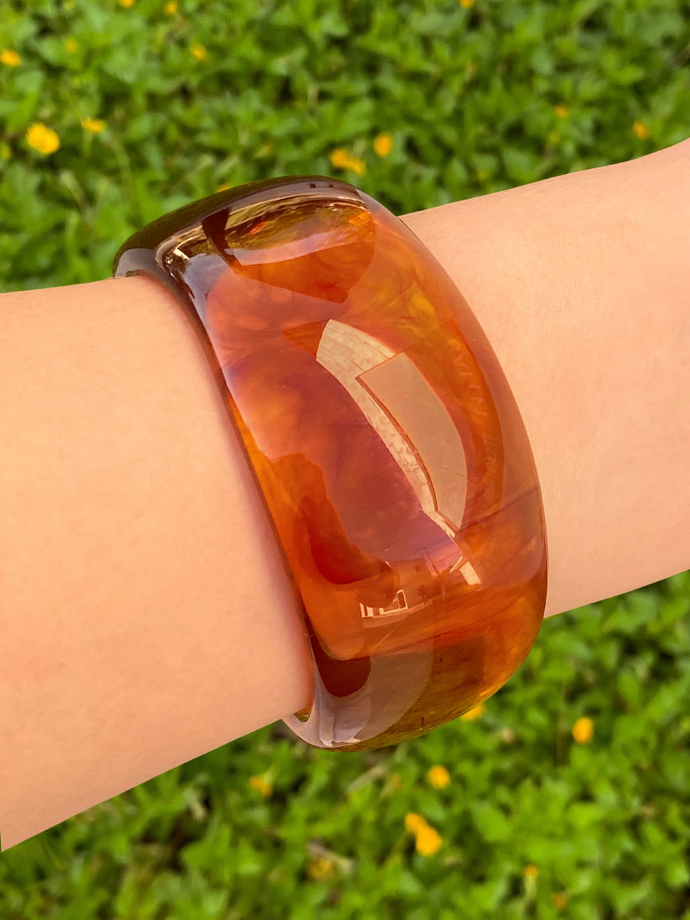 Brazalete Cerrado Ondulado Chunky Café