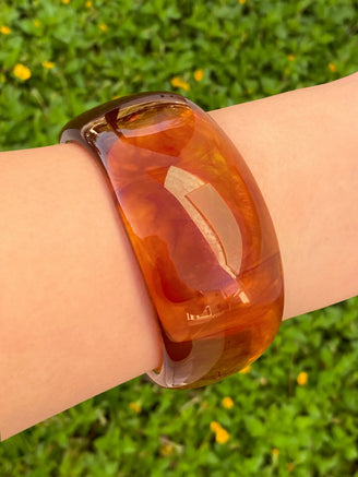 Brazalete Cerrado Ondulado Chunky Café