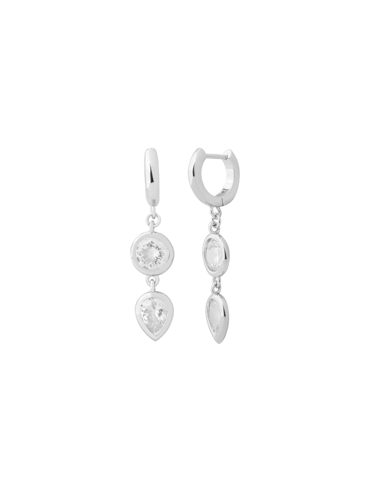Par Arracada Con Dije Zirconia Y Gota
