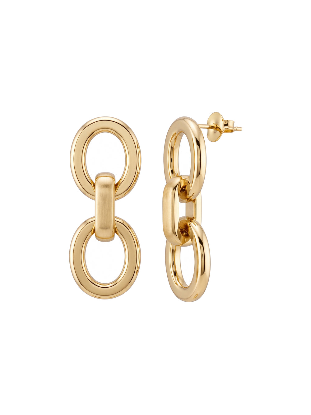 Par Arete Doble Ovalo Enlazado