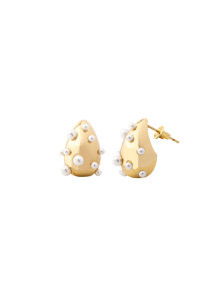 Par Arete Gota Con Perlas