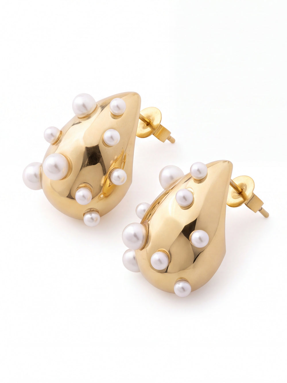 Par Arete Gota Con Perlas