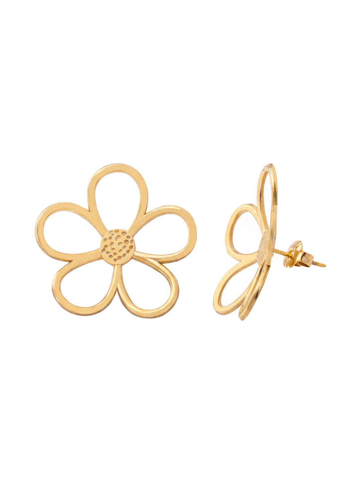 Par Arete Contorno Flor Cinco Petalos