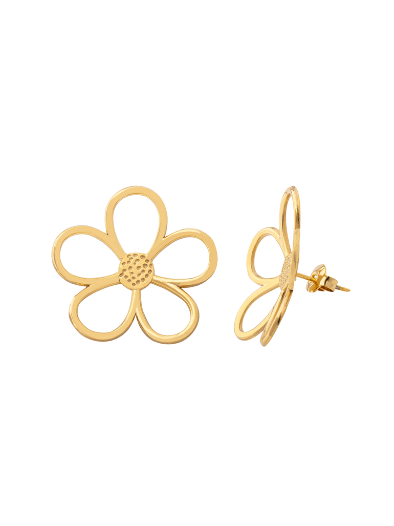 Par Arete Contorno Flor Cinco Petalos