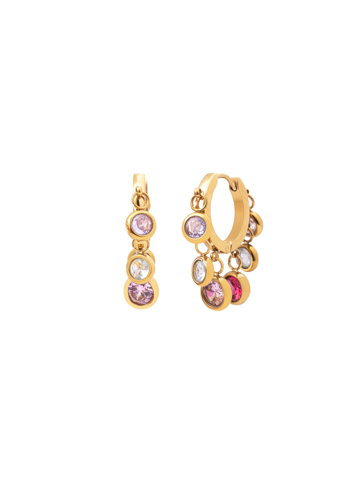 Par Arracada Con Zirconias Rainbow