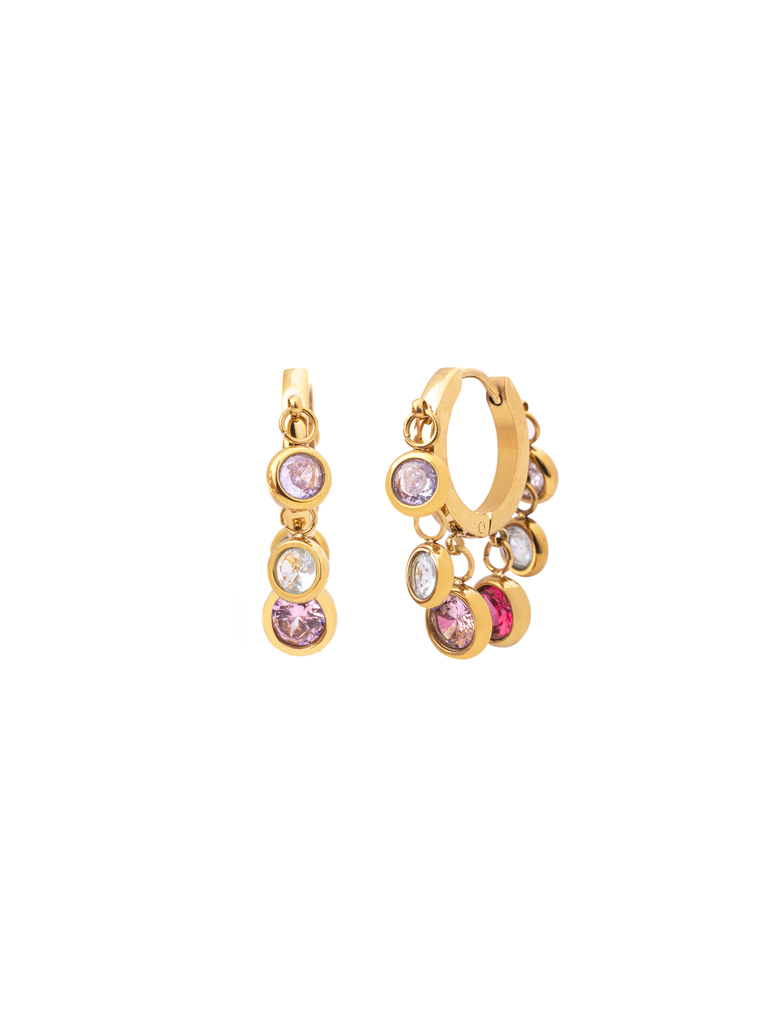 Par Arracada Con Zirconias Rainbow
