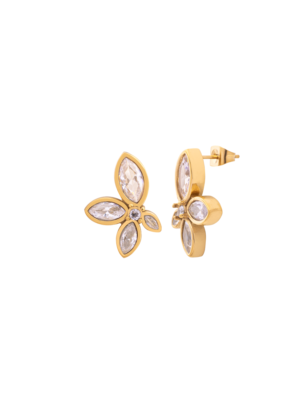 Par Arete Flor Abierta Zirconias Petalo