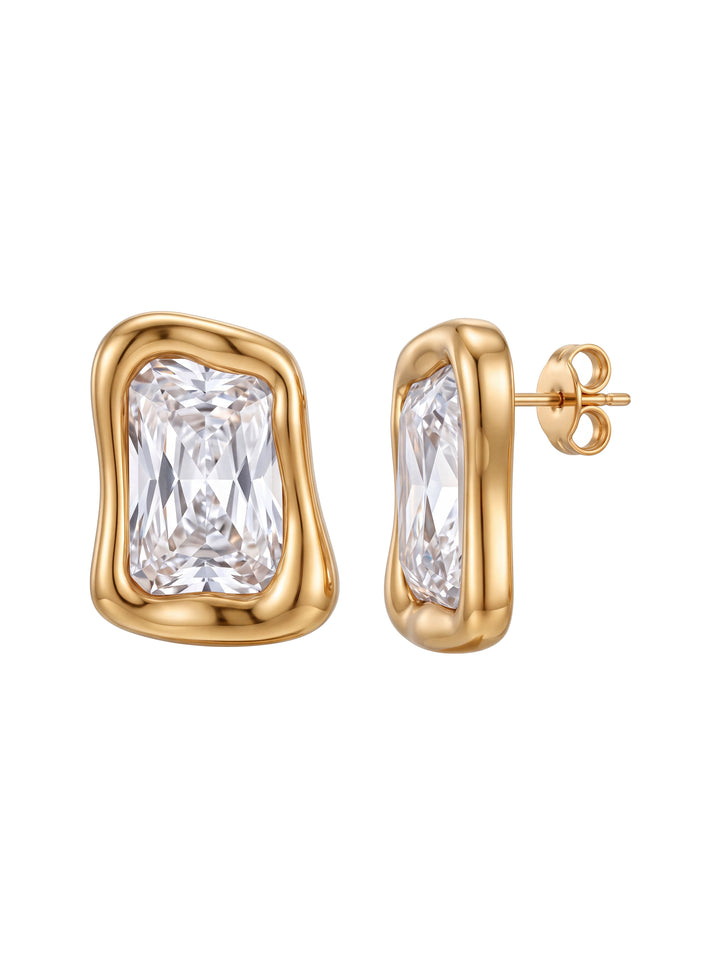 Par Arete Rectangular Irregular Con Zirconia