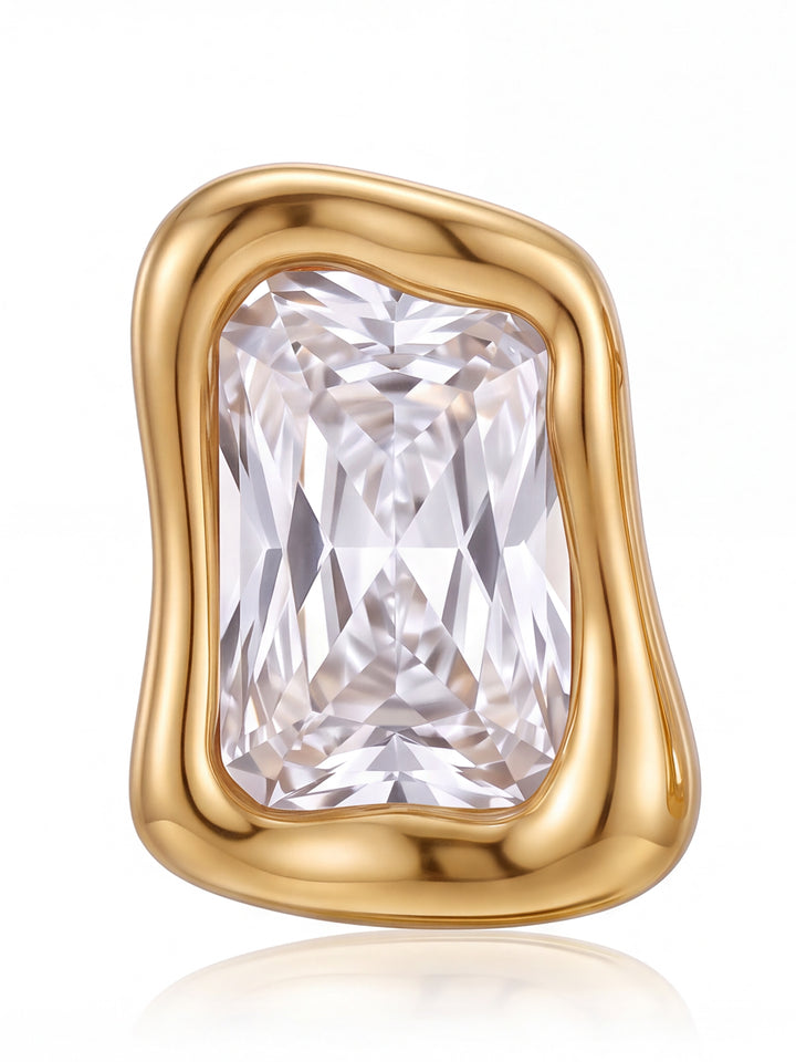 Par Arete Rectangular Irregular Con Zirconia