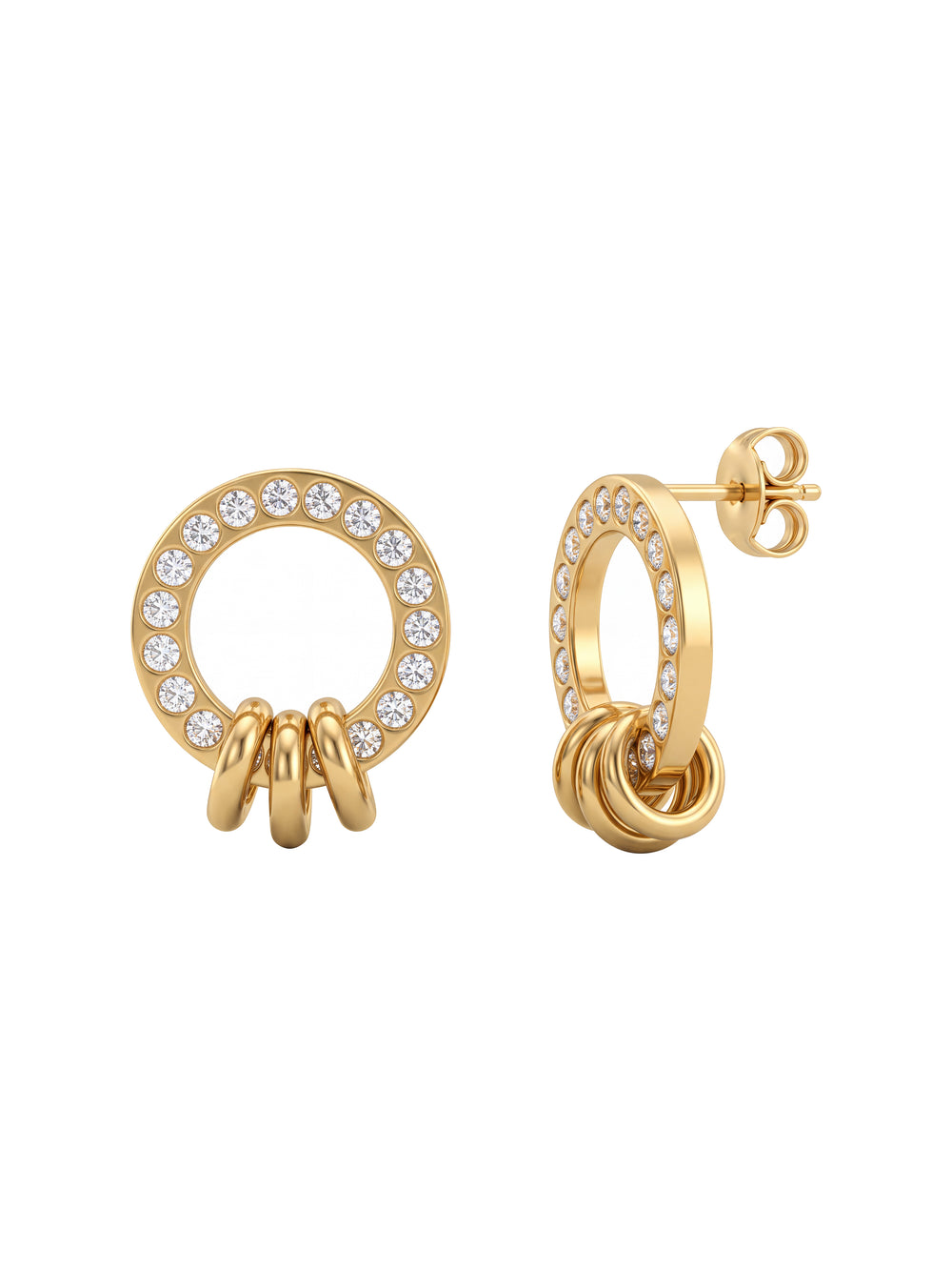Par Arete Circulo Zirconias Con Aros