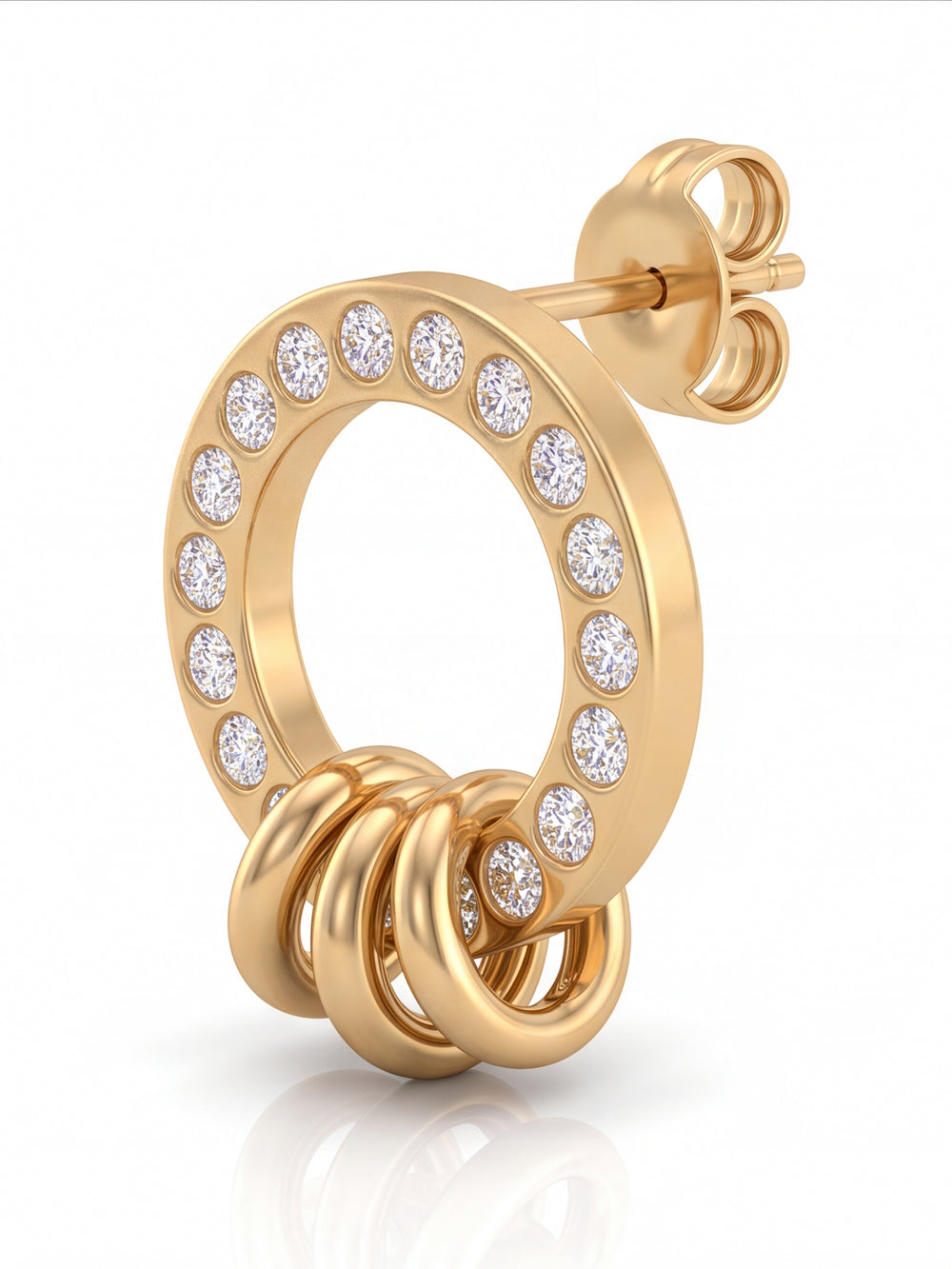 Par Arete Circulo Zirconias Con Aros