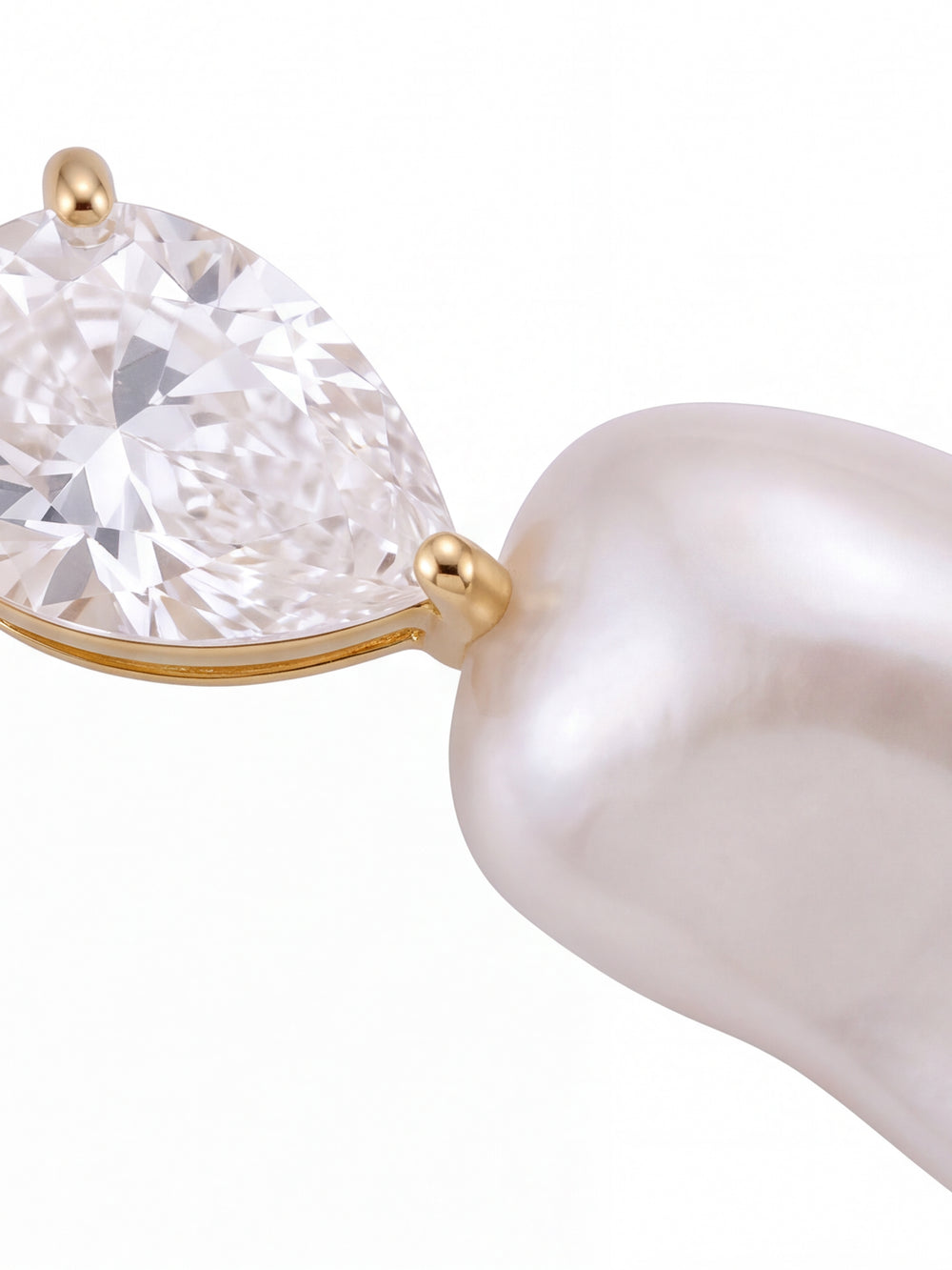 Par Arete Gota Zirconia Con Perla Colgante