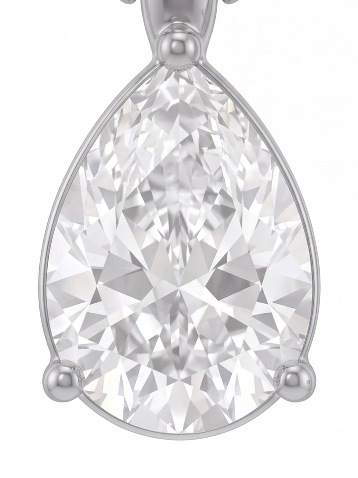 Par Arete Eslabon Con Zirconia Gota Colgante