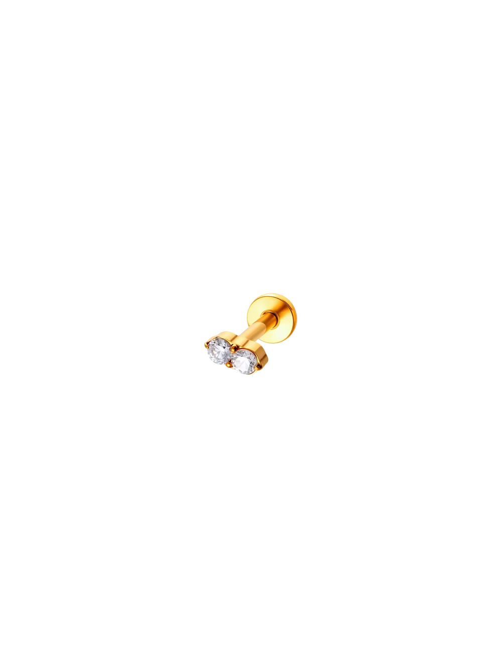 Aretes Doble Zirconia Primera Perforacion Titanio
