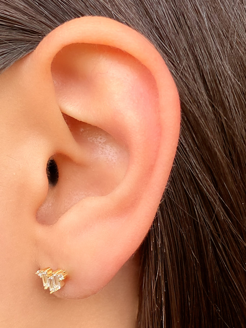Par Arete Triple Baguette Zirconia