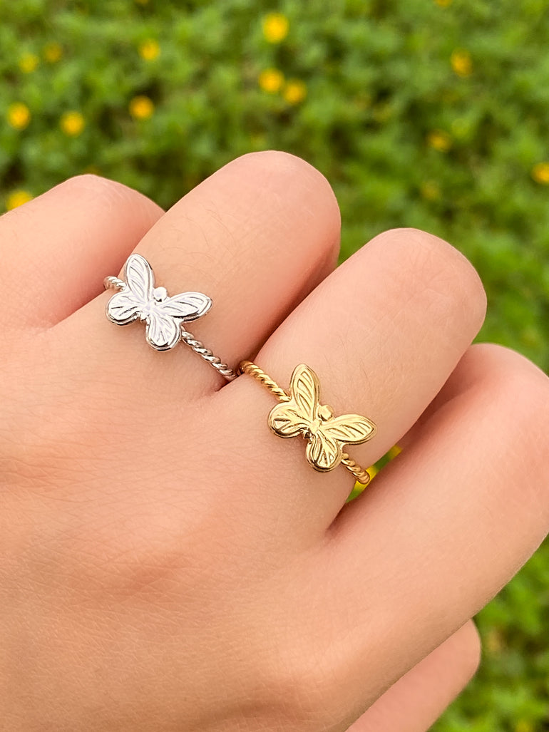 Anillo Mariposa Trenzado Ajustable