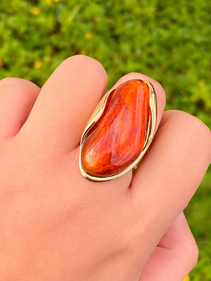 Anillo Con Piedra Irregular