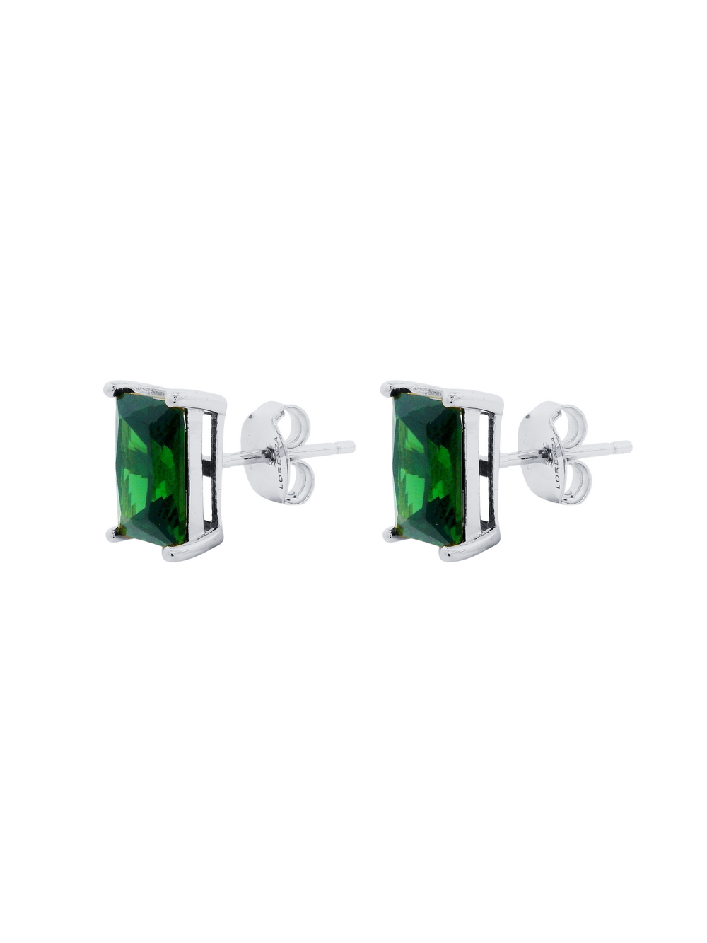 Par Arete Piedra Baguette Verde
