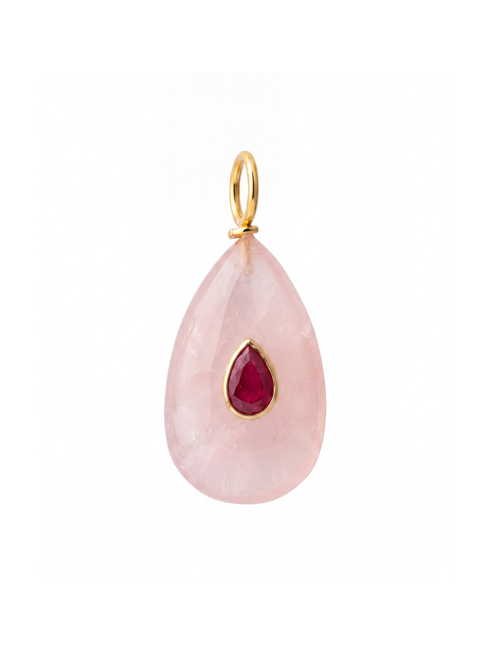 Dije Ovalado Piedra Calcedonia Rosa