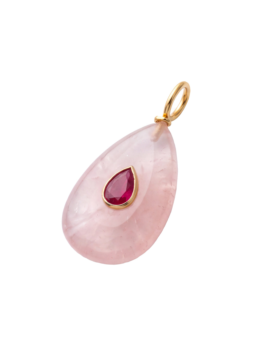 Dije Ovalado Piedra Calcedonia Rosa