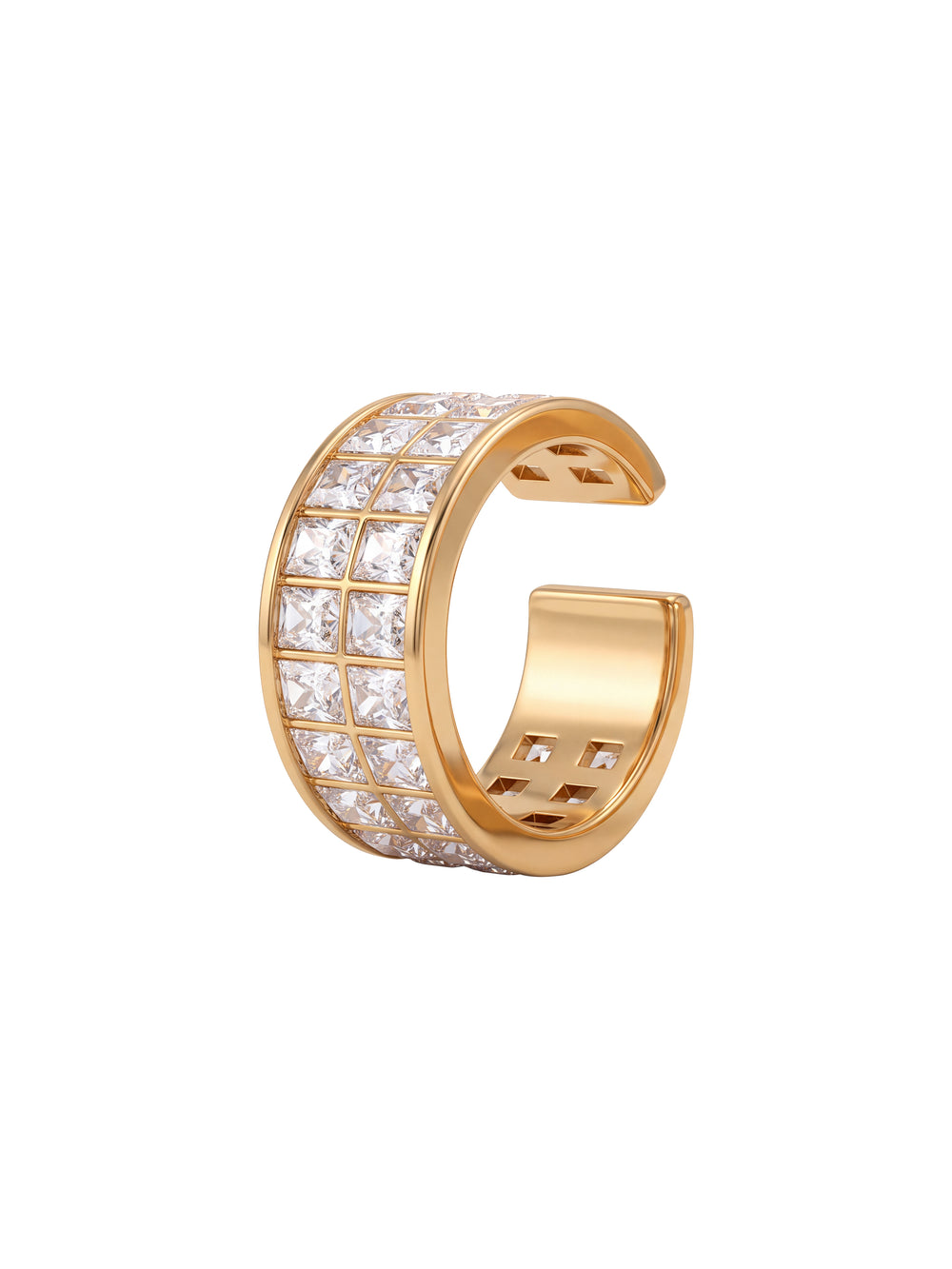 Ear Cuff Doble Linea Zirconias Baguettes