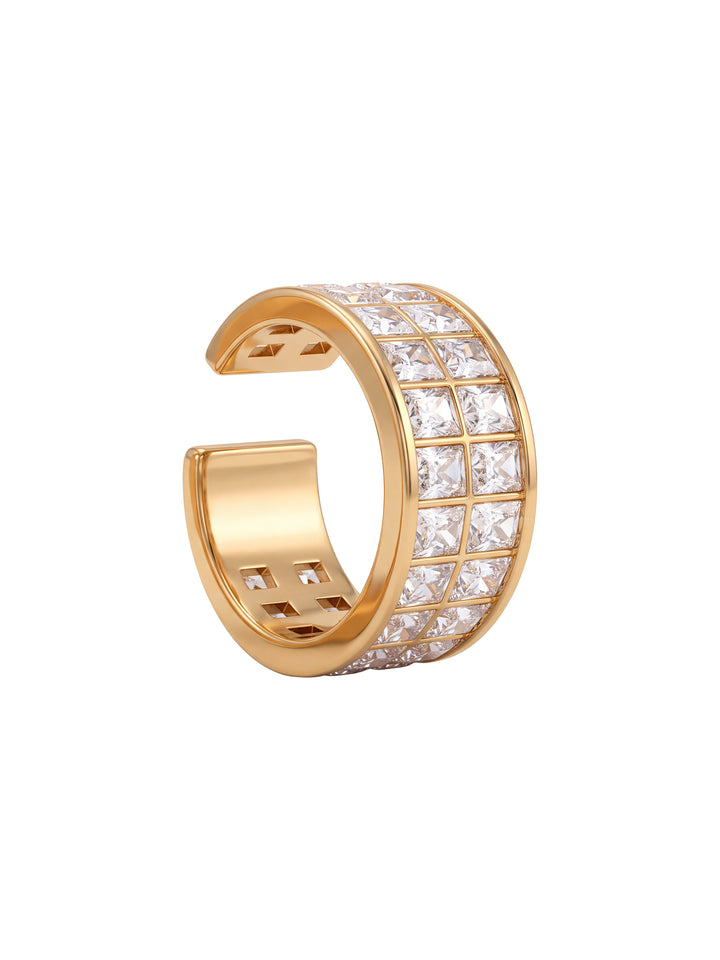 Ear Cuff Doble Linea Zirconias Baguettes