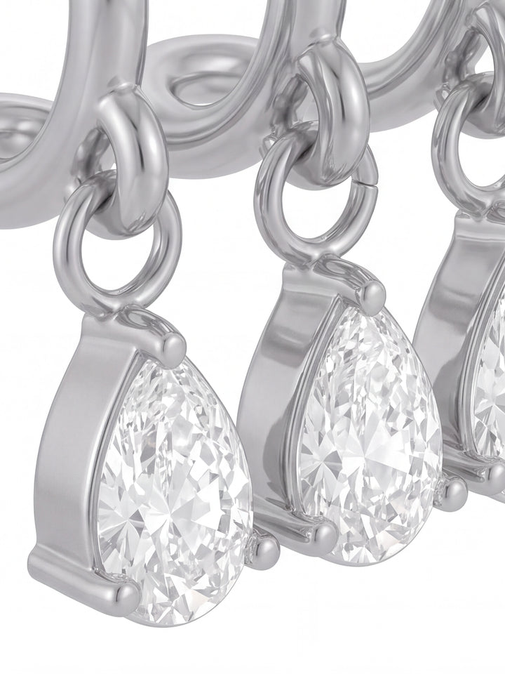 Par Arete Triple Linea Y Gotas