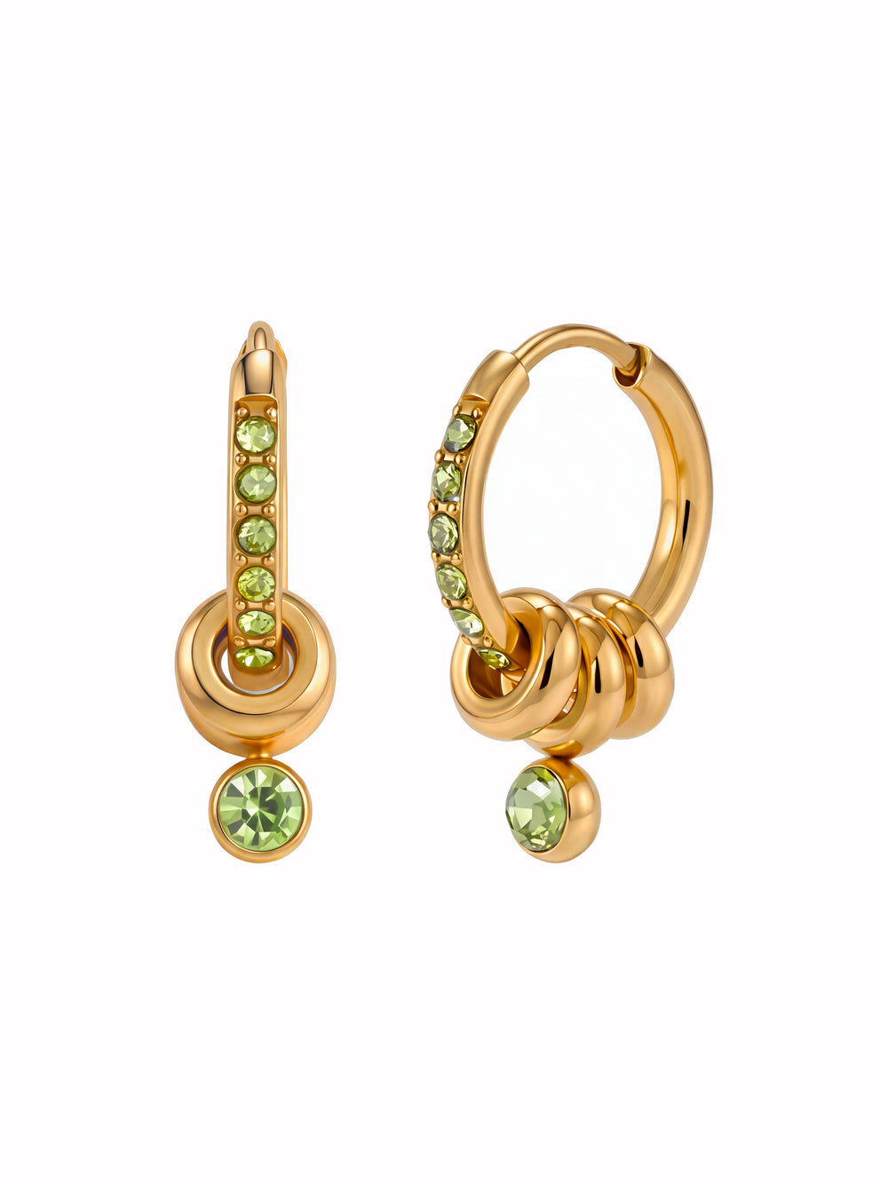 Par Arracada Zirconia Con Aros Y Dije