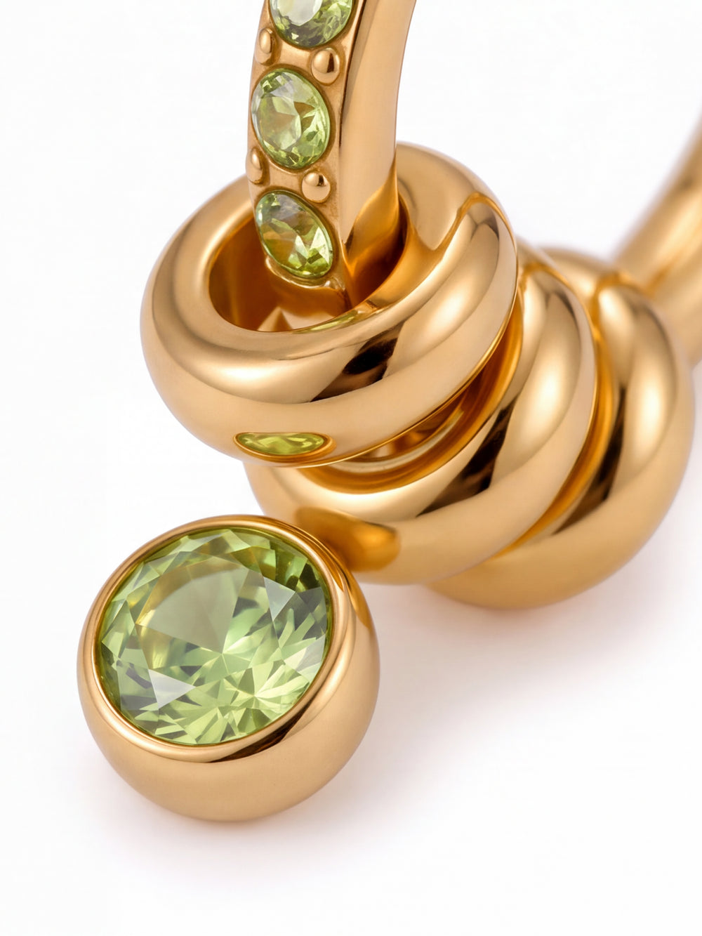 Par Arracada Zirconia Con Aros Y Dije