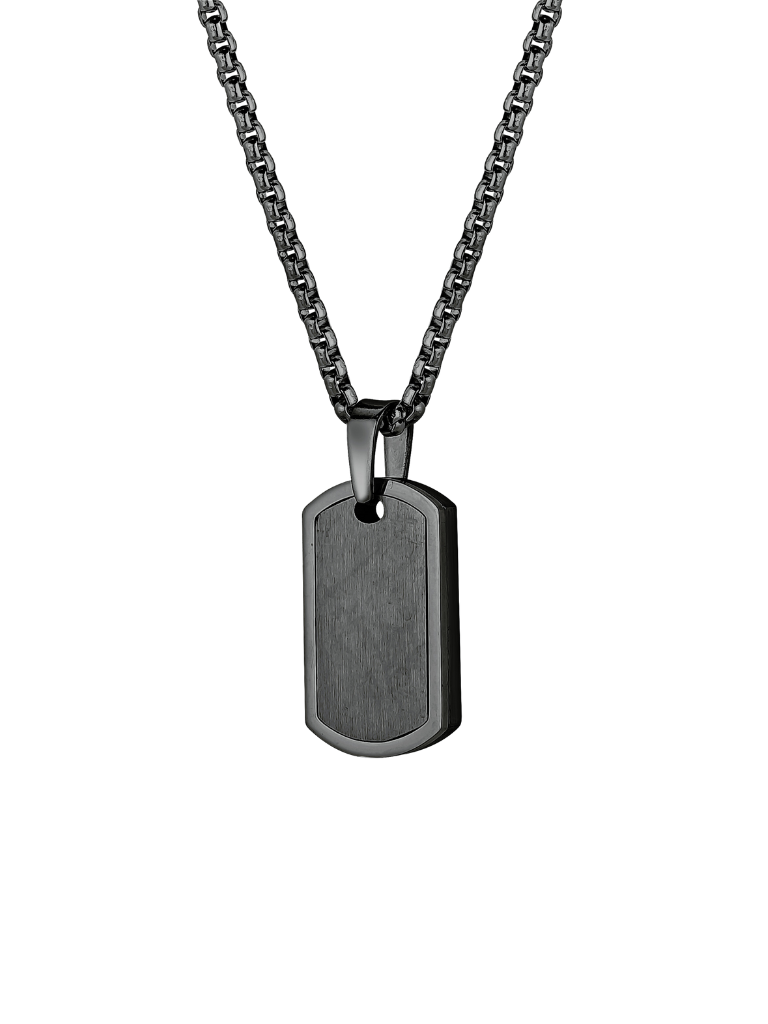 Collar Negro Con DogTag Mate