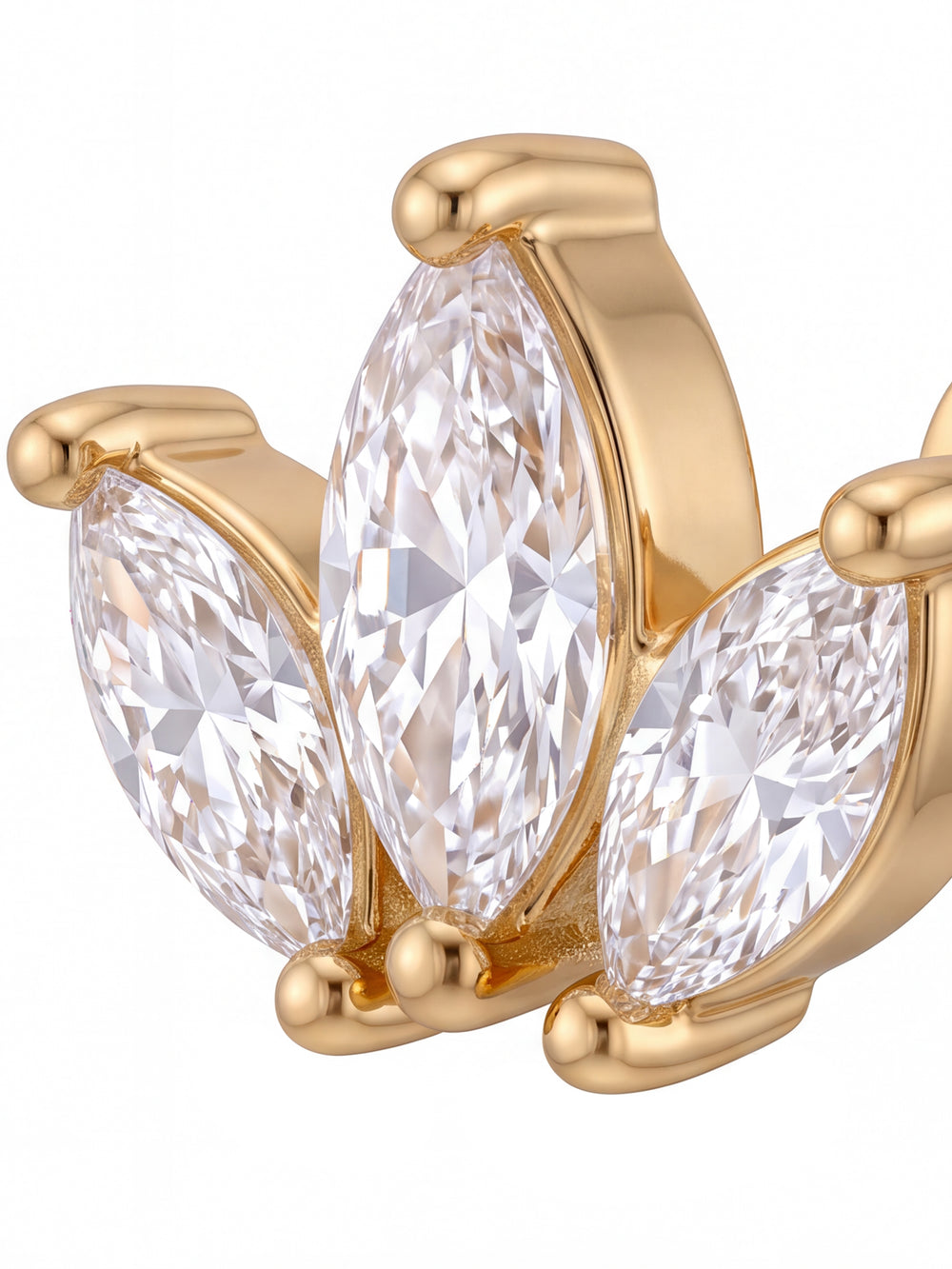 Par Arete Flor 3 Petalos Zirconia