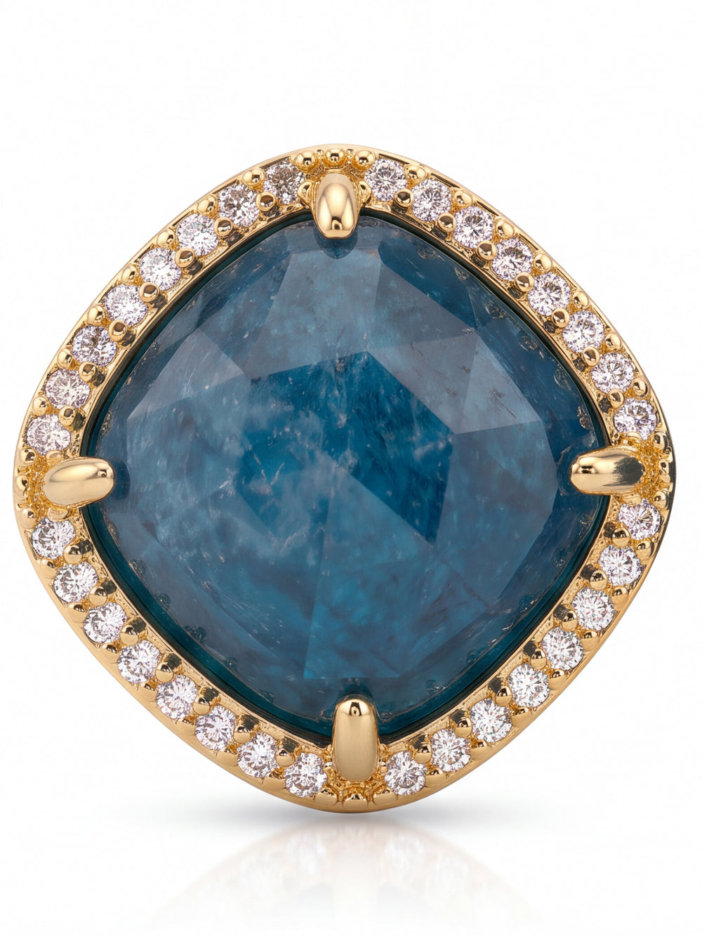 Par Arete Rombo Piedra Azul Apatita Zirconias